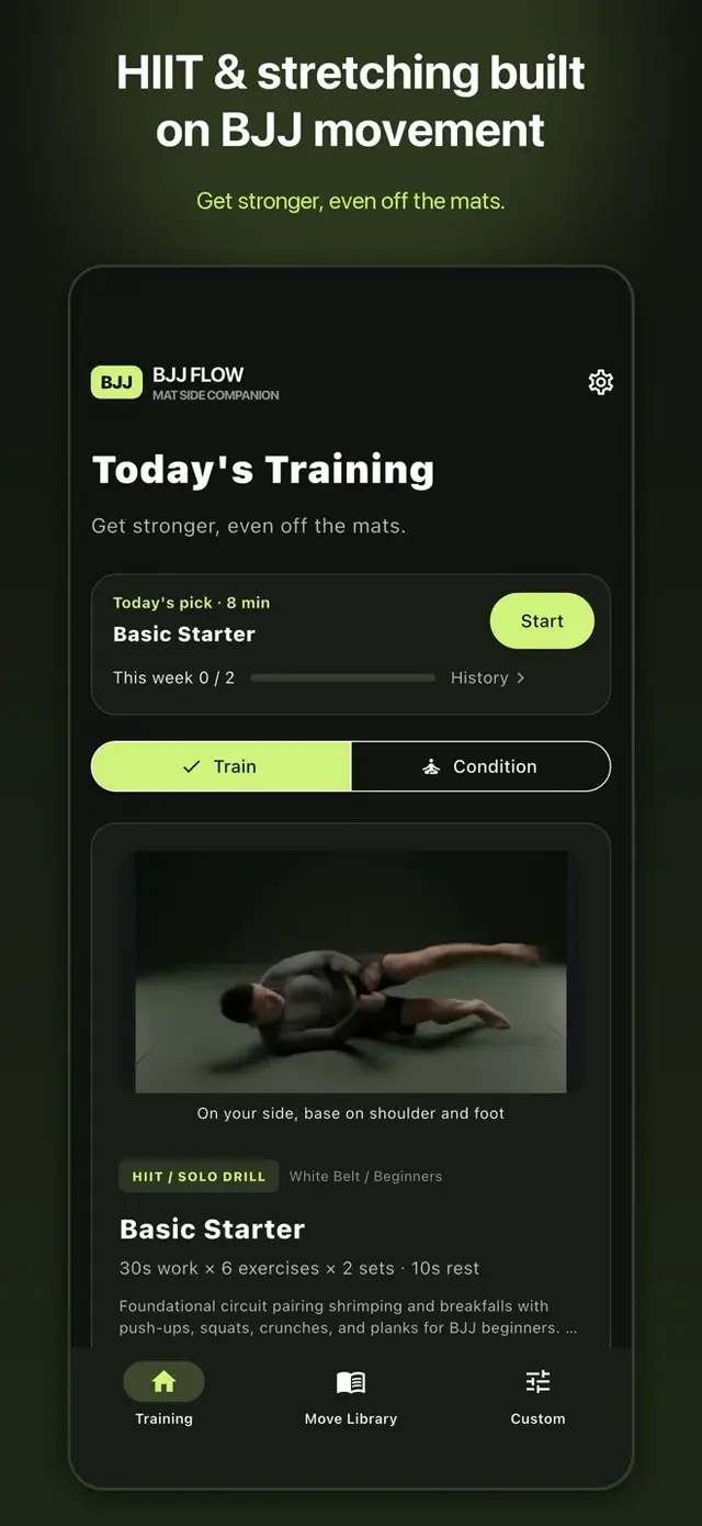 BJJ FLOW 今日の練習画面