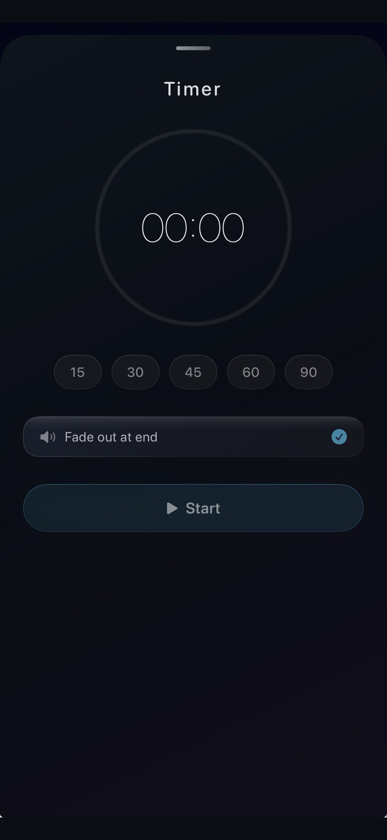 FocusNest timer screen